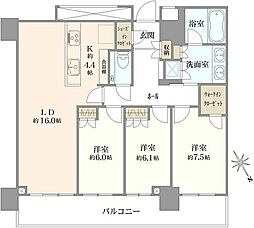 ザ・タワー十条 3LDKの間取図画像