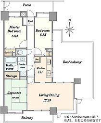 ライオンズマンション朝霞台南 3LDKの間取図画像