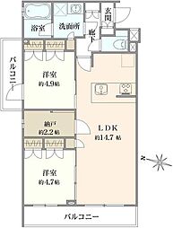 アクサス東京ウエスト練馬 2LDKの間取図画像