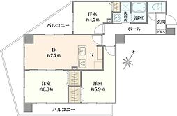 ウイングヒルズひばりヶ丘 3LDKの間取図画像
