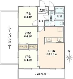 ライオンズマンション西新井第2 3LDKの間取図画像