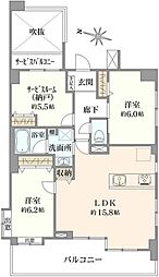 コンファーレ戸田公園 2SLDKの間取図画像