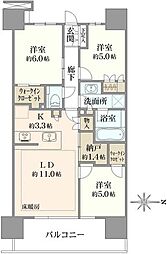 パークホームズ浦和仲町二丁目 3LDKの間取図画像