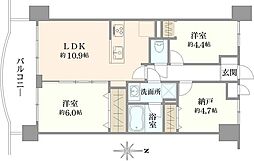 ライオンズマンション大宮日進町 2SLDKの間取図画像