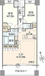 パークハウス吉祥寺トリニファイ 2LDKの間取図画像