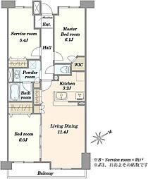 コンファーレ戸田公園 2SLDKの間取図画像