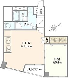 ハイツ中山 1LDKの間取図画像