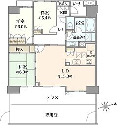 プラウドシティ柏シーズンコート 3LDKの間取図画像