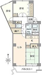 松戸ハイム 3LDKの間取図画像