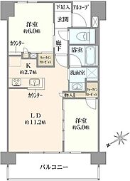 エクセレントシティ松戸2 2LDKの間取図画像