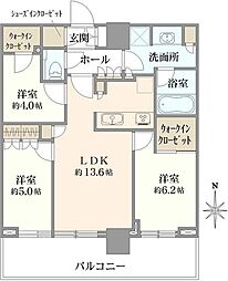 パークシティ中野ザタワーエアーズ 3LDKの間取図画像