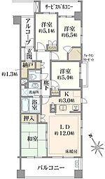 武蔵野ガレリアヴェルデテラッツァ 4LDKの間取図画像