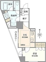 ブランズ三鷹 1DKの間取図画像