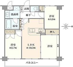 マイキャッスル登戸 3LDKの間取図画像