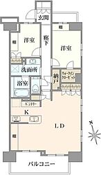 プラウド府中セントラル 2SLDKの間取図画像