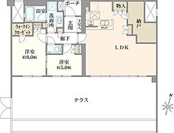 プラウド横濱山手 2SLDKの間取図画像