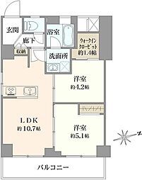 本郷サンハイツ 2LDKの間取図画像