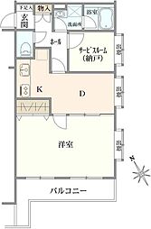 ホーユウパレス野毛山公園 2SDKの間取図画像