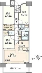 クレストプライムレジデンスパーク五番街 3LDKの間取図画像