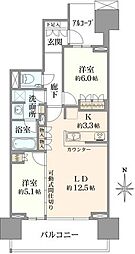 グランドメゾン品川シーサイドの杜 2LDKの間取図画像