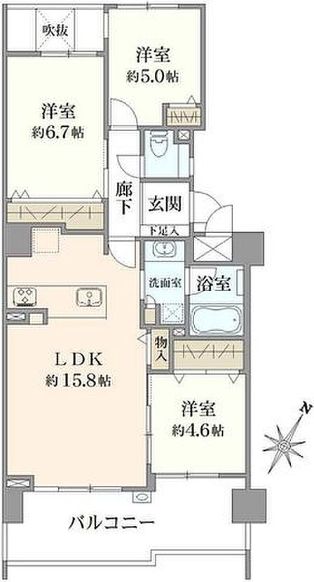 3LDK 間取り
