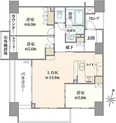 プラウド相模大野マークス 3LDKの間取図画像