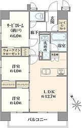 ミオカステーロ新横浜4 2SLDKの間取図画像
