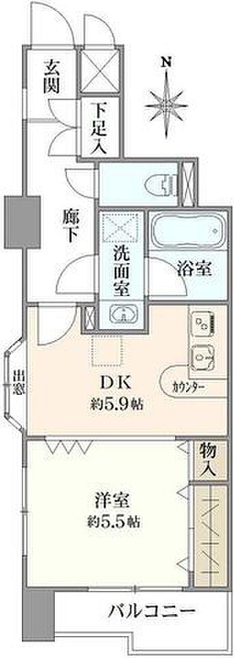 1DK 間取り