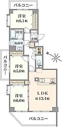 グレイスたまプラーザ2 3LDKの間取図画像