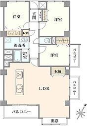 葉山エコーハイツ 3LDKの間取図画像