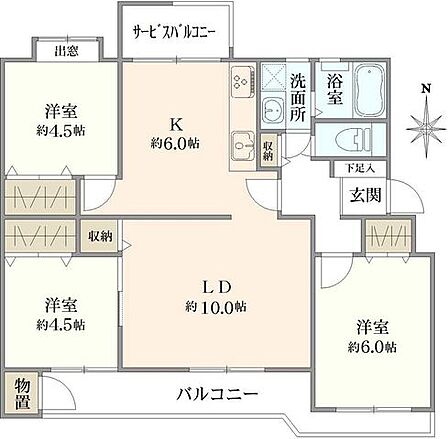 3LDK 間取り