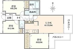 サンヴェール長津田 3LDKの間取図画像