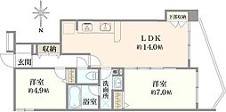 ドメスたまプラーザ 2LDKの間取図画像