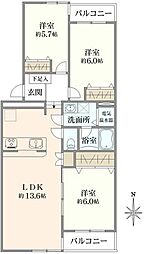間取図画像 3LDK