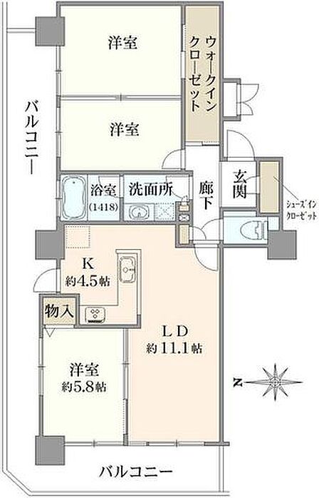 3LDK 間取り