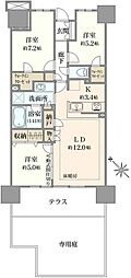 エアヒルズ藤沢 3LDKの間取図画像