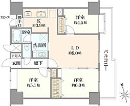 アルス・クリオ藤沢 3LDKの間取図画像