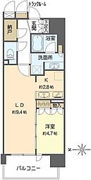 ブランズ北堀江プレイス 1LDKの間取図画像