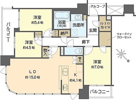 3LDK 間取り