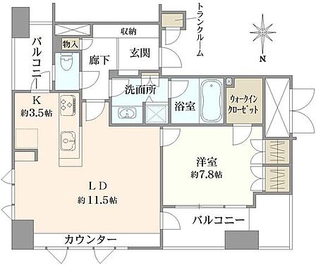 1LDK 間取り