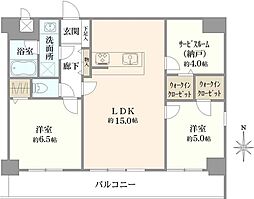 CityLifeクラウンハイム長堀通 2SLDKの間取図画像