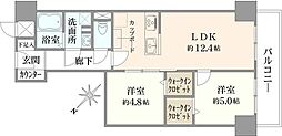 ファミール阿波座 2LDKの間取図画像