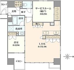 レ・ジェイド京都東洞院 1SLDKの間取図画像