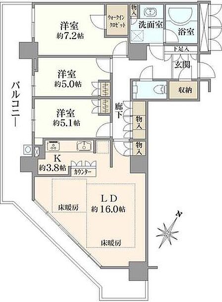 3LDK 間取り