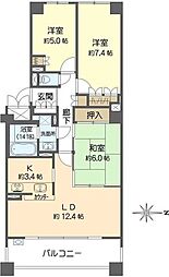 ステイツ千里山西ヒルズコンチェルト 3LDKの間取図画像