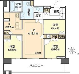 BrilliaTower箕面船場 TOP OF THE HILL 3LDKの間取図画像