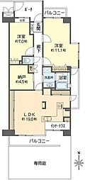 シャリエ金岡公園 2SLDKの間取図画像