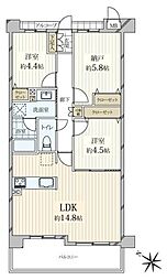 グリーンスクエア北伊丹 2SLDKの間取図画像