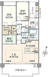 プラウド夙川松園町 3SLDKの間取図画像