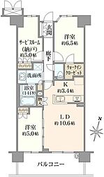 ジオ武庫之荘 2SLDKの間取図画像